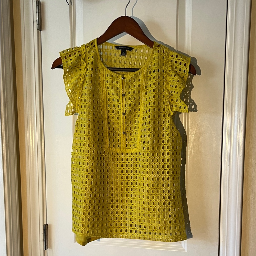 Banana Republic Yellow Eyelet Blouse